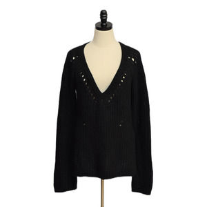 Calypso St. Barth Callani Black Wool Sweater Size L